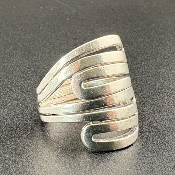 925 Sterling Silpada Modern Maze Sculptured 1" wide Ring Sz 10 - 12.7 grams - Picture 8 of 13
